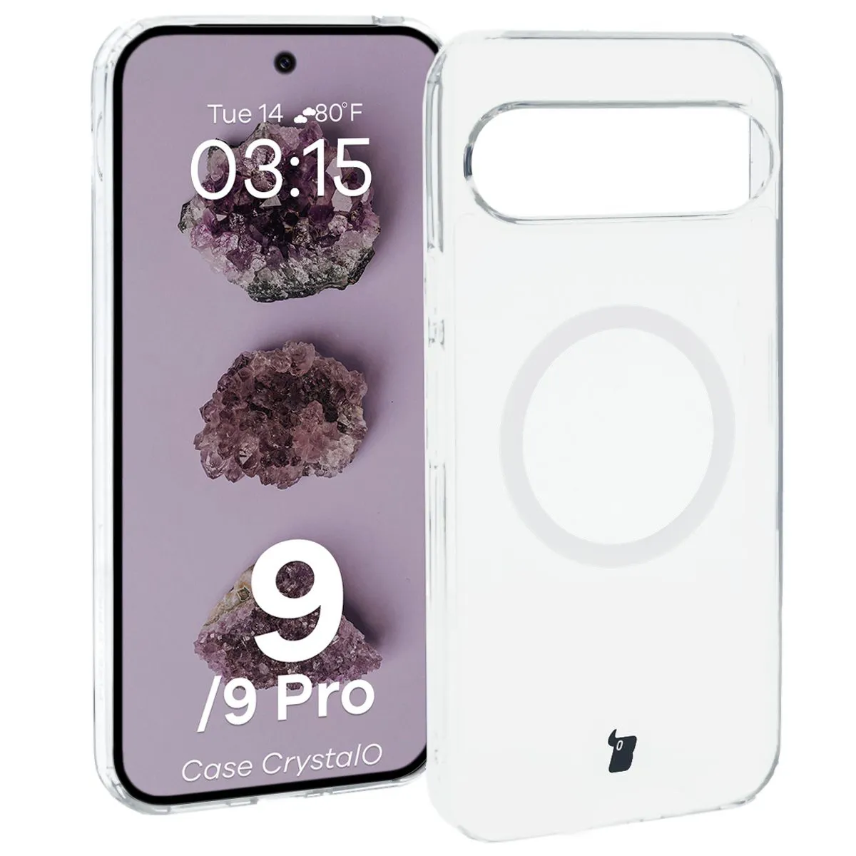Przezroczyste etui Bizon Case CrystalO do Google Pixel 9 / 9 Pro